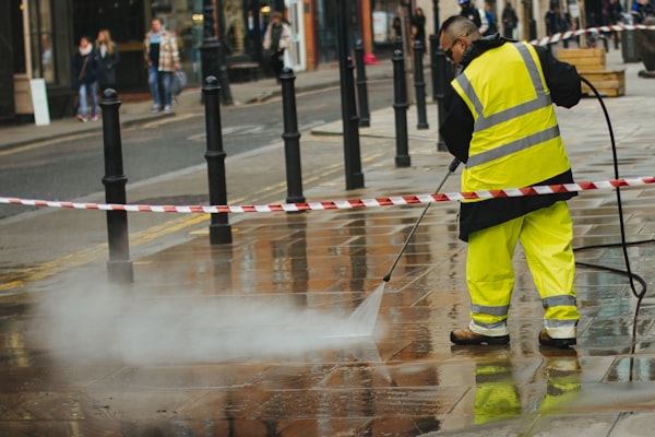 High-pressure water jetting for drain line cleaning